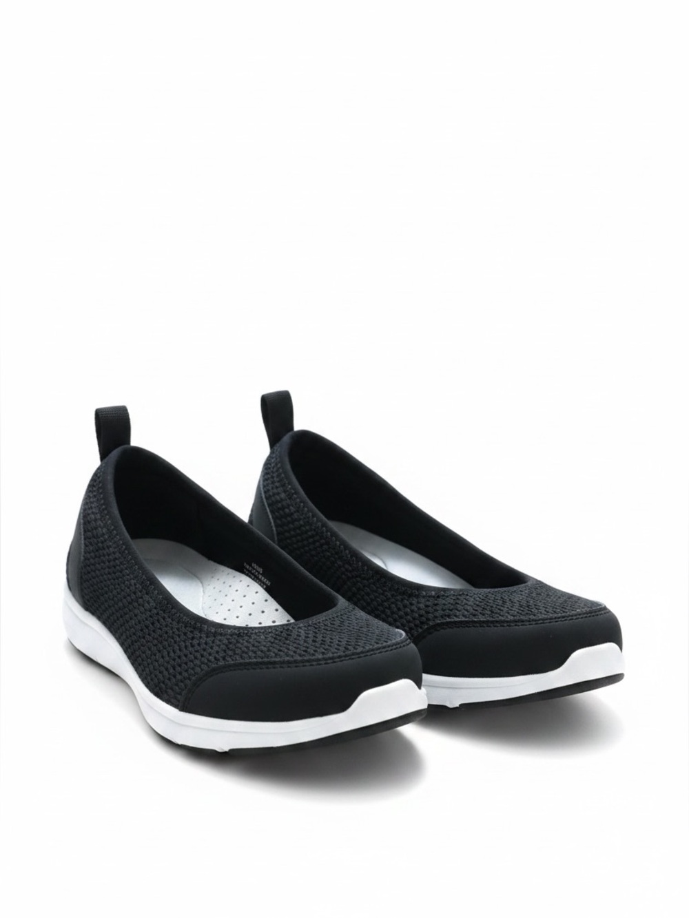 Vionic Sena Black Mesh Slip On Ballet Flats Sneakers Womens 7 Wide Orthotic Walk